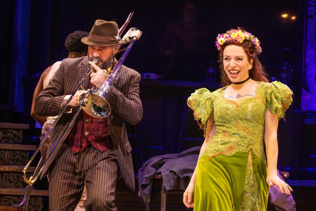 <p>Matthew Murphy</p> Ani DiFranco (right) in Broadway's Hadestown