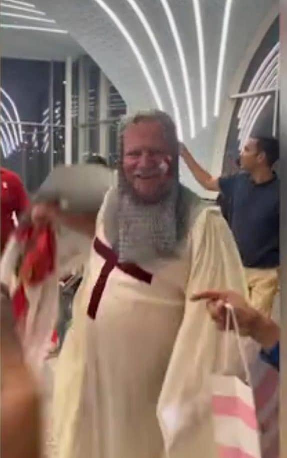 A number of fans dressed as England’s patron saint have been seen travelling around Doha since the tournament began