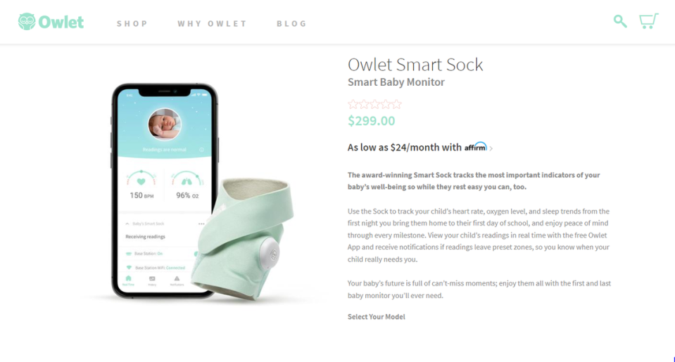 Owlet Baby Care has discontinued its baby monitor, Smart Sock,  in the United States after receiving a warning letter from the U.S. Food & Drug Administration.