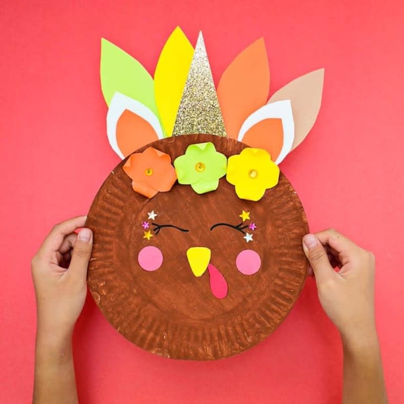 <p>Hello, Wonderful</p><p>Kids will be obsessed with this enchanting craft! Follow the steps at <a href="https://www.hellowonderful.co/post/unicorn-turkey-craft/" rel="nofollow noopener" target="_blank" data-ylk="slk:Hello, Wonderful;elm:context_link;itc:0;sec:content-canvas" class="link rapid-noclick-resp"><em>Hello, Wonderful</em></a> to see how these unicorn turkeys can be made.</p>