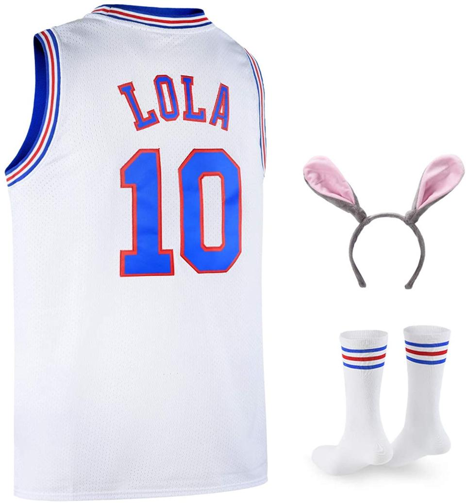 Lola Bunny #10 Space Jam Jersey with Bunny Ears and Long Socks; funny couple’s halloween costumes / funny couple’s costume ideas