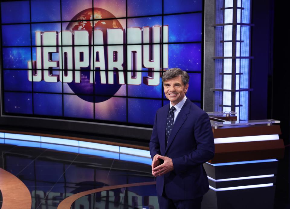 "Good Morning America" host George Stephanopoulos takes his turn as the host of "Jeopardy" the week of July 12, 2021.