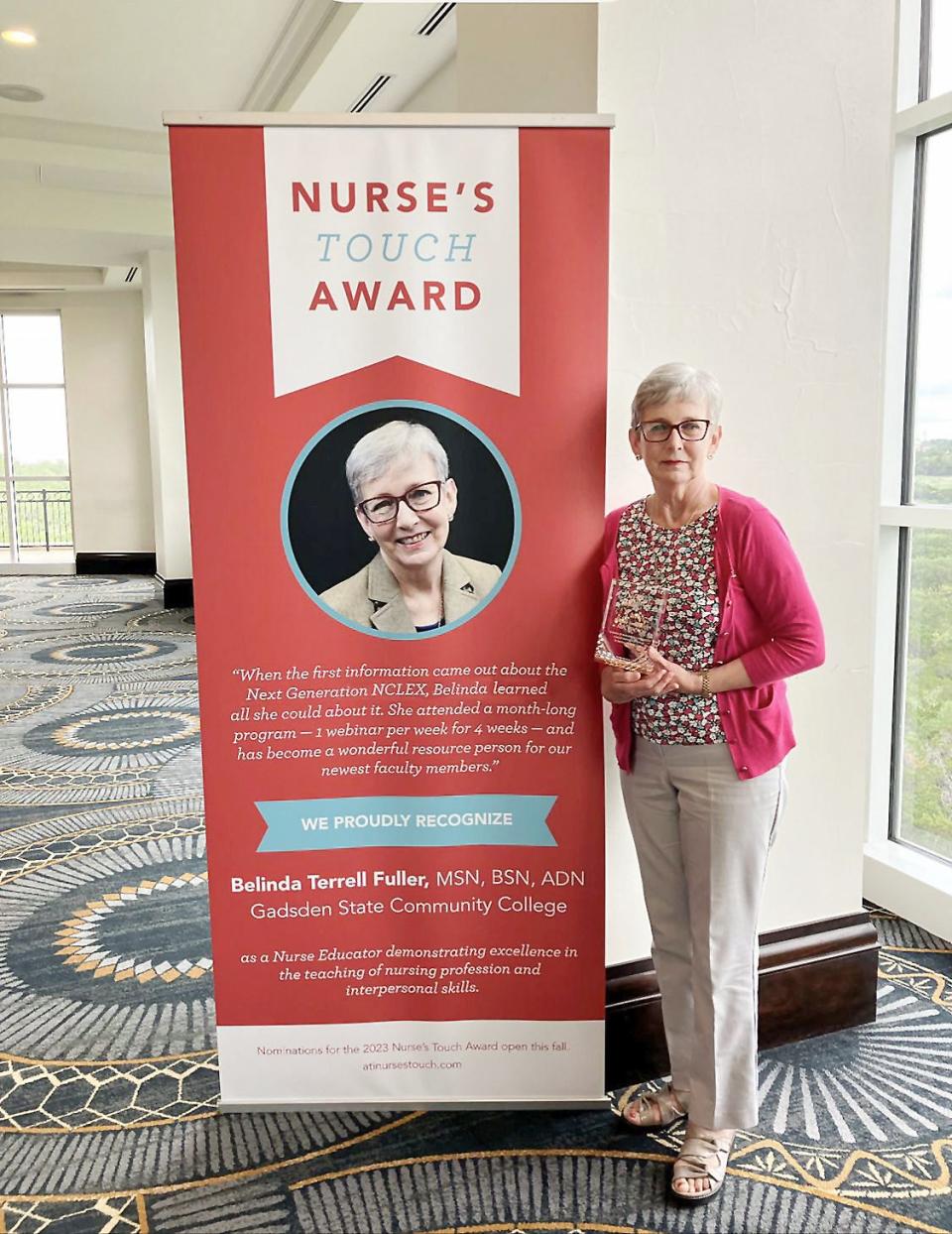 Gadsden State nursing instructor Belinda Terrell Fuller, who has nearly a half-century of experience in the nursing field, is one of four national winners of the 2023 Nurse’s Touch Award from ATI Nursing Education.