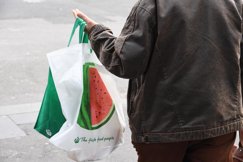 Free single-use bags have been replaced by ‘reusable’ bags at most Australian supermarkets. Source: AAP