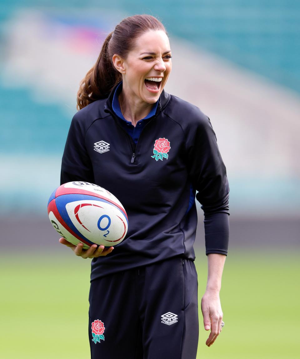 <h1 class="title">The Duchess of Cambridge Joins England Rugby Training Session</h1><cite class="credit">Max Mumby/Indigo/Getty Images</cite>