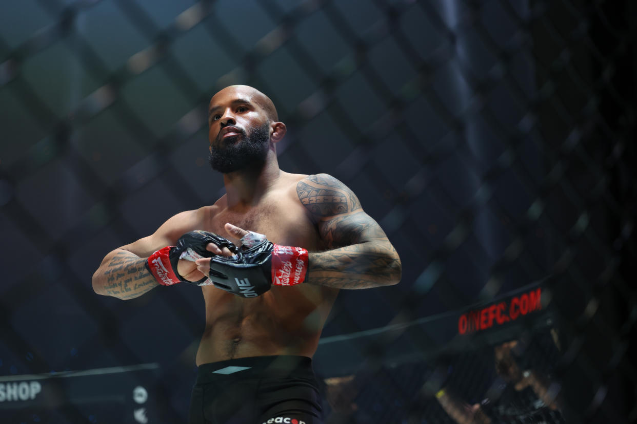 DENVER, COLORADO - MAY 5:  Demetrious Johnson awaits his fight during ONE Championship Fight Night 10 on May 05, 2023, at the 1st Bank Center in Denver, Colorado. (Photo by Christopher Colon/Pximages/Icon Sportswire via Getty Images)