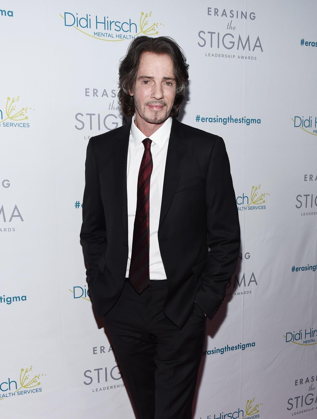 BEVERLY HILLS, CA - APRIL 26:  Musician and actor Rick Springfield arrives at the Didi Hirsch Mental Health Services' 2018 Erasing The Stigma Leadership Awards at The Beverly Hilton Hotel on April 26, 2018 in Beverly Hills, California.  (Photo by Amanda Edwards/Getty Images)