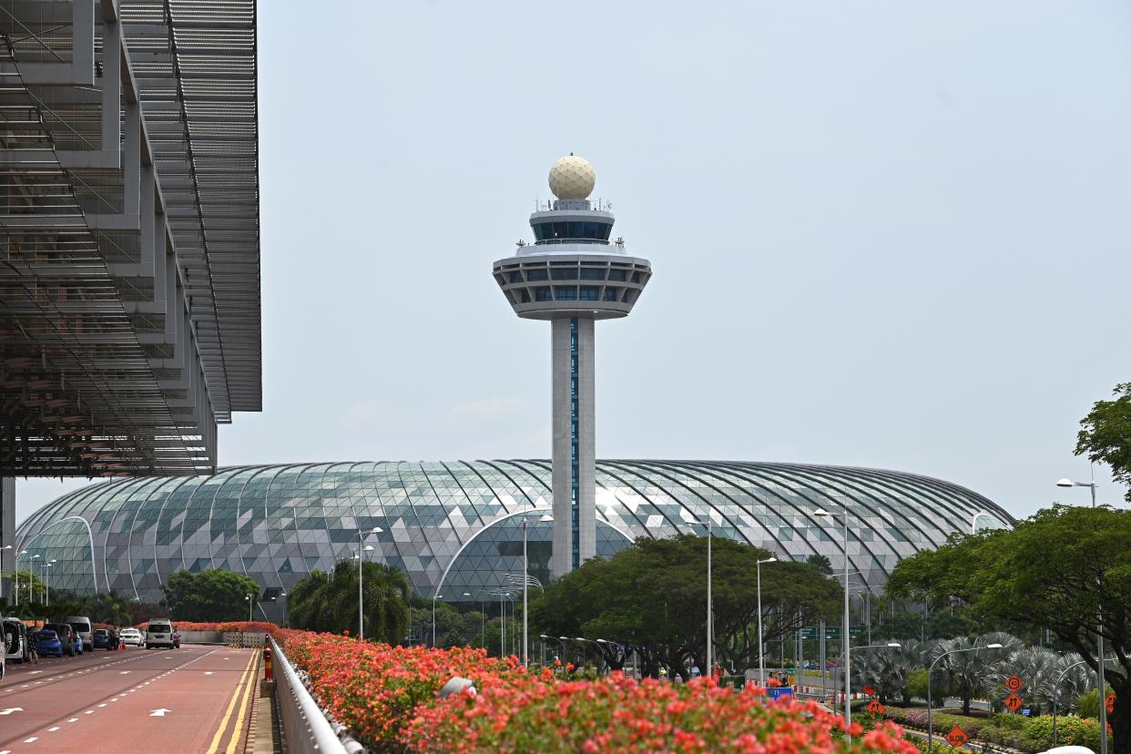 The control tower of Changi International Airport in Singapore