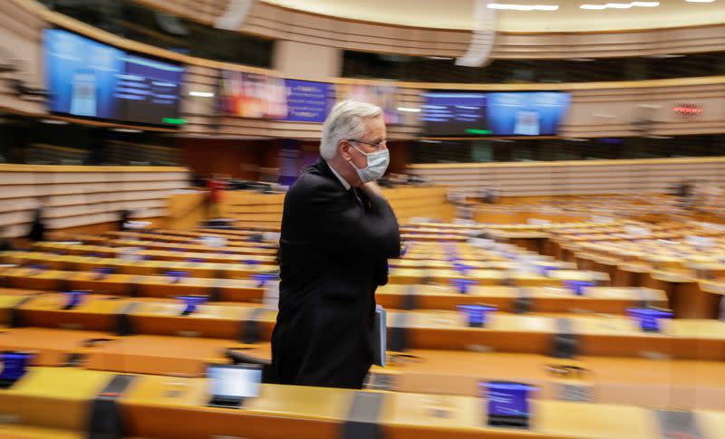 Debate on future relations between Britain and the EU at European Parliament in Brussels