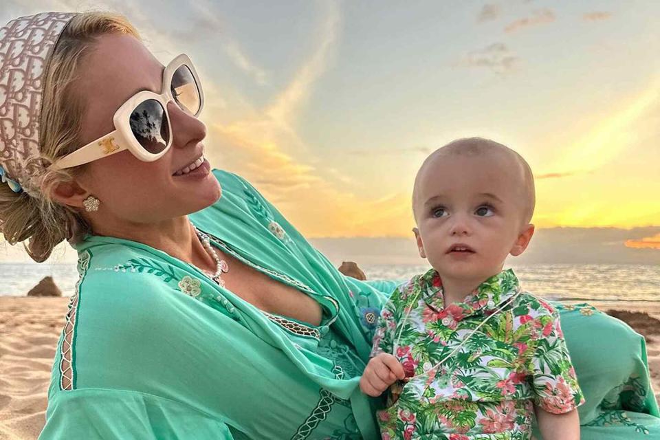 <p>Paris hilton/ Instagram</p> Paris Hilton holds son Phoenix