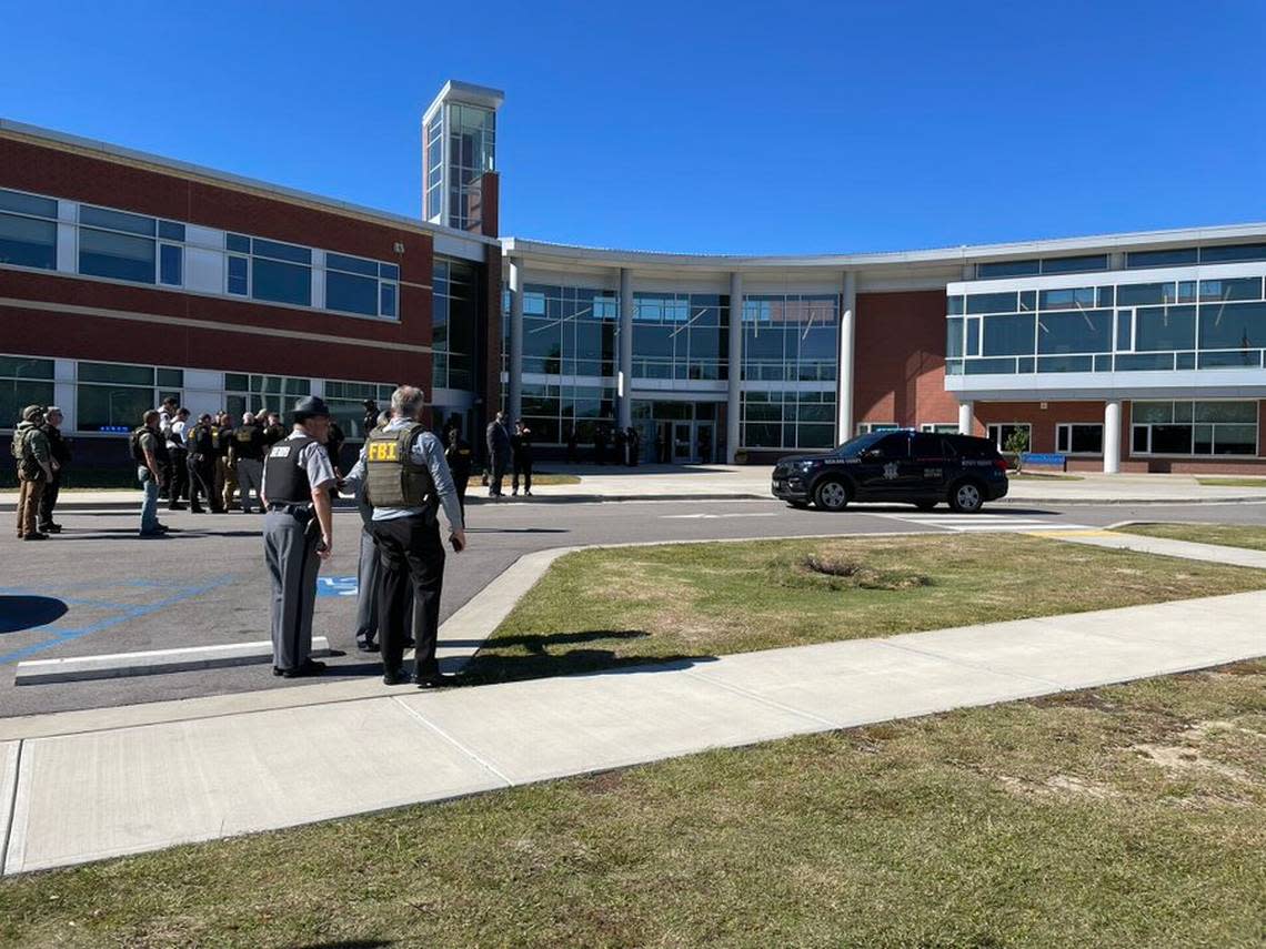 Law enforcement responds to reports of gunfire at Blythewood High School.