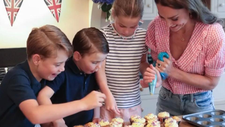 Kate Middleton baking with George, Charlotte and Louis