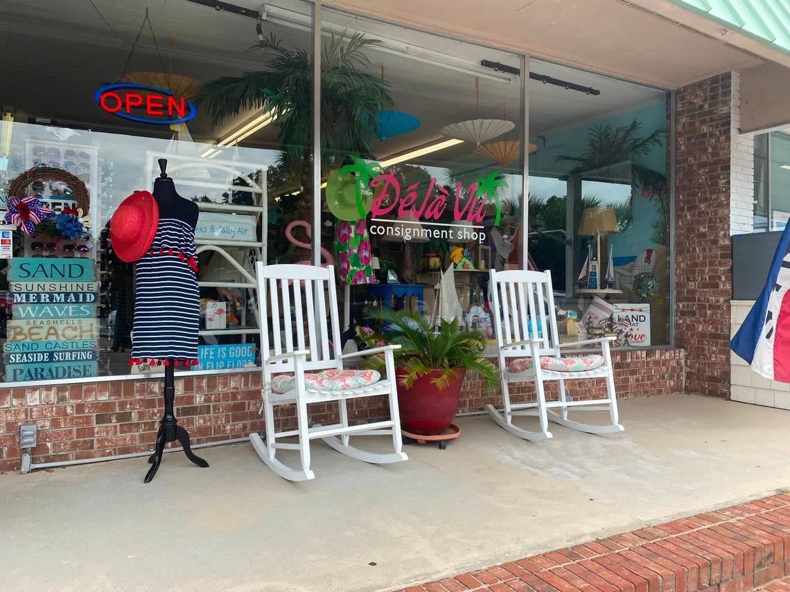 DeJaVu Consignment Shop, located in North Myrtle Beach, sells primarily ladies clothing, jewlery and furniture. August 11th, 2022.