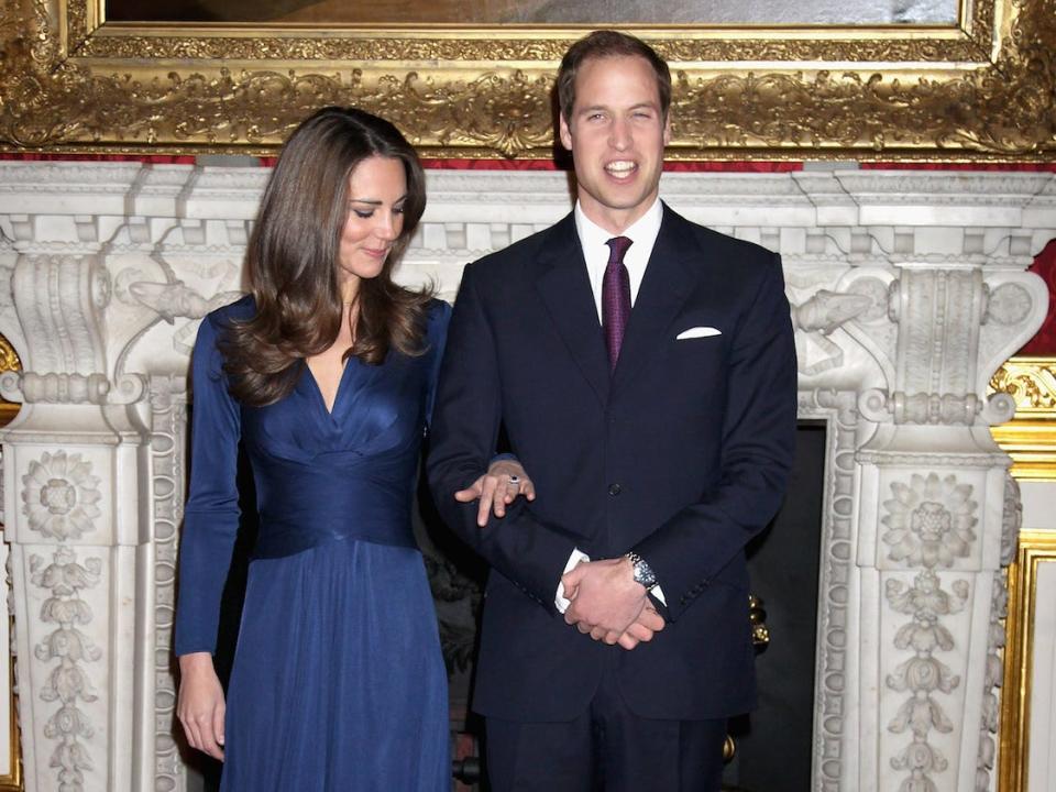 Kate Middleton and Prince William during their engagement shoot