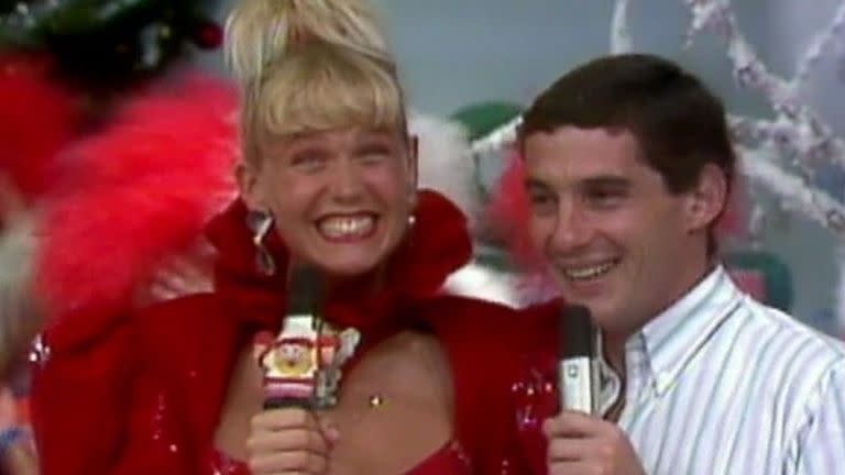 Senna visita a Xuxa en su programa infantil, en el año 1988