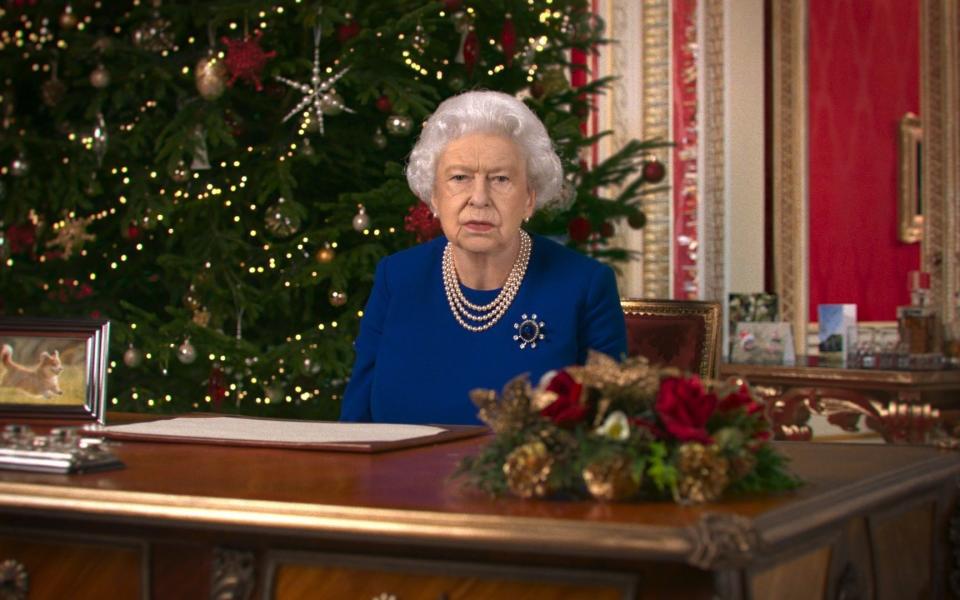 Undated handout photo issued by Channel 4 of digitally created "deepfake" version of Queen Elizabeth II, played by actress Debra Stephenson, which will be used to deliver Channel 4's alternative Christmas message. The annual televised Christmas Day broadcast, shown at 3.25pm, will be a stark warning about the advanced technology that is enabling the proliferation of misinformation and fake news in a digital age. PA Photo. Issue date: Wednesday December 23, 2020. See PA story SHOWBIZ AlternativeChristmas. Photo credit should read: Channel 4/PA WireNOTE TO EDITORS: This handout photo may only be used in for editorial reporting purposes for the contemporaneous illustration of events, things or the people in the image or facts mentioned in the caption. Reuse of the picture may require further permission from the copyright holder. - Channel 4/PA