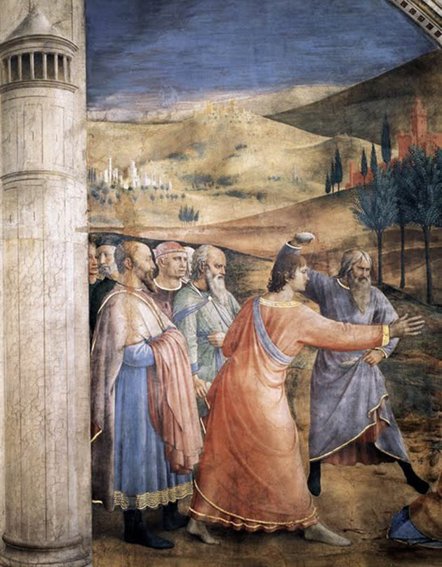 The stoning of St. Stephen<br> Painted by Fra Angelico inside the Niccoline Chapel<br><br> (Photo courtesy <a href="https://sites.google.com/site/aguidetorome/" rel="nofollow noopener" target="_blank" data-ylk="slk:David Lown;elm:context_link;itc:0;sec:content-canvas" class="link ">David Lown</a>)