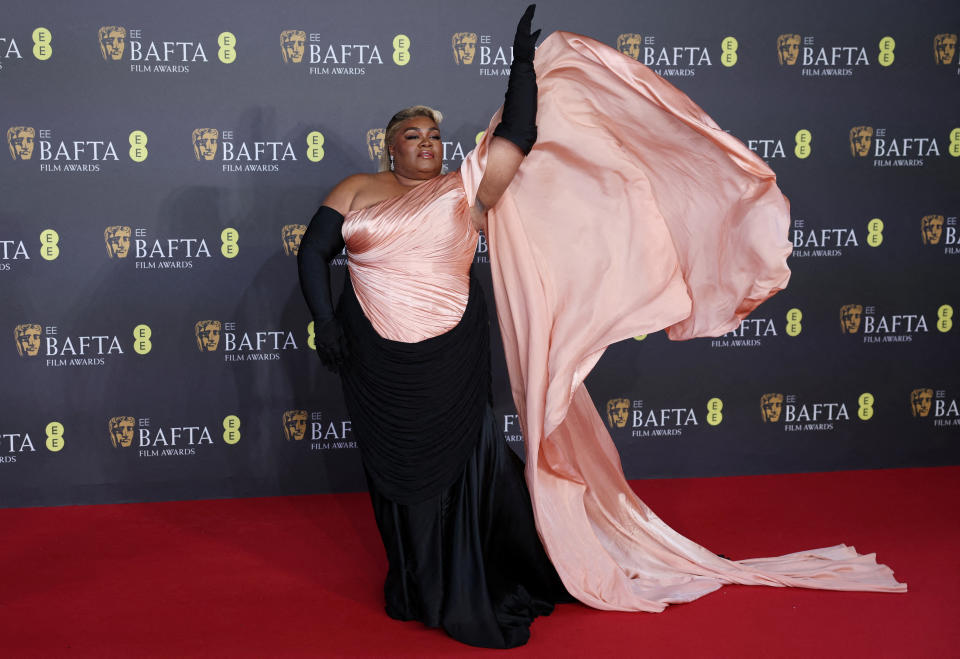 Da'Vine Joy Randolph arrives at the 2024 British Academy of Film and Television Awards (BAFTA) at the Royal Festival Hall in the Southbank Centre, London, Britain, February 18, 2024. REUTERS/Isabel Infantes     TPX IMAGES OF THE DAY