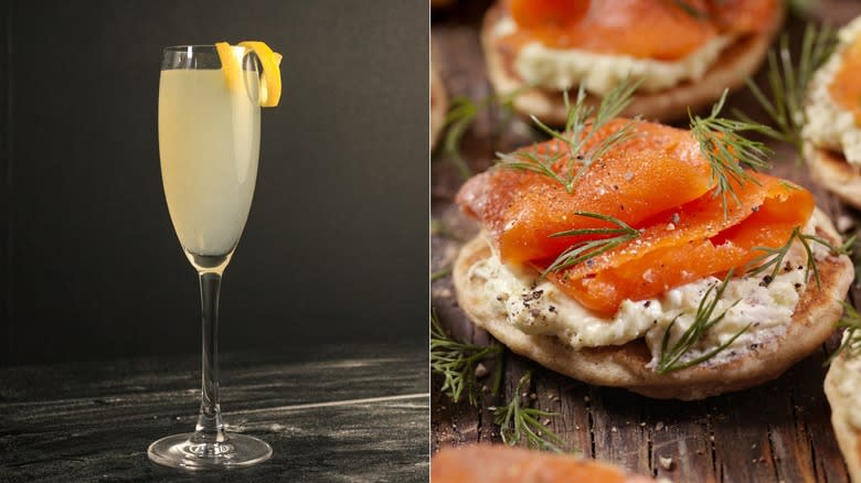 french 75 smoked salmon canape
