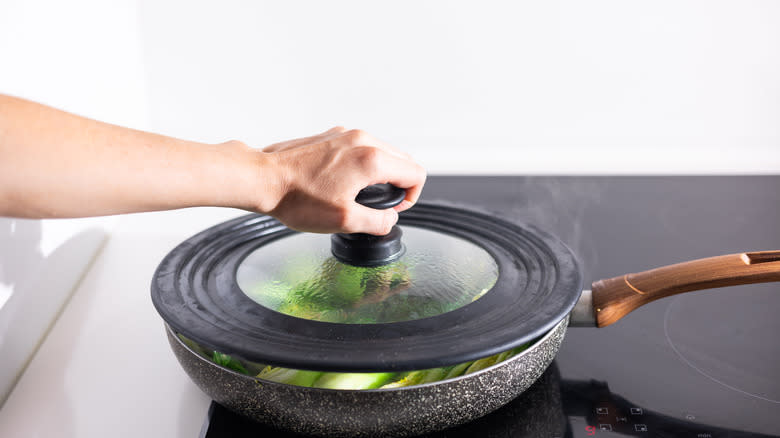 steaming bok choy