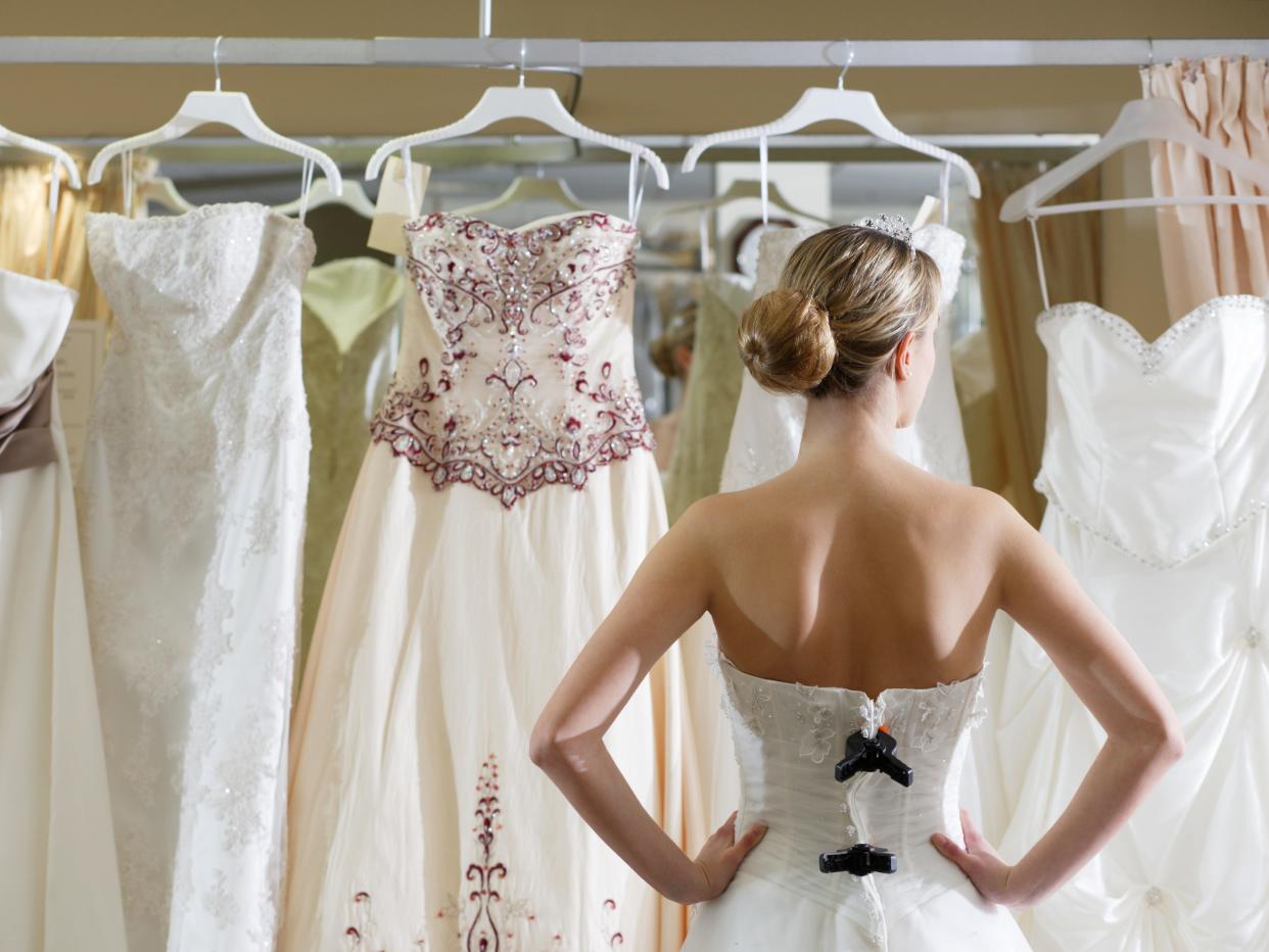 bride dresses stock photo