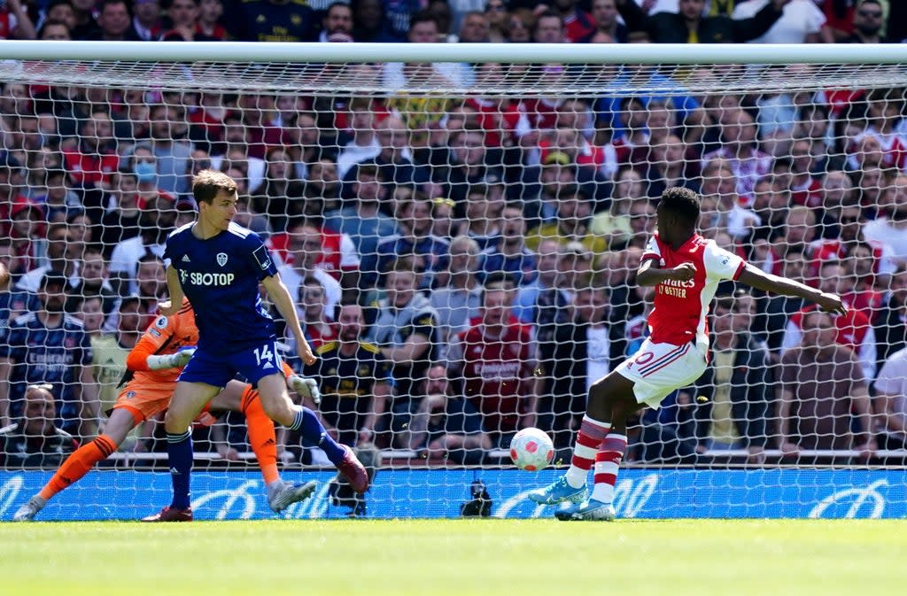 Eddie Nketiah scores Arsenal’s second (Mike Egerton/PA) (PA Wire)