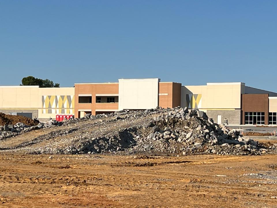 Construction continues at the Hickory Ridge Shopping Center site on State Route 109 in Lebanon that will be anchored by Publix.