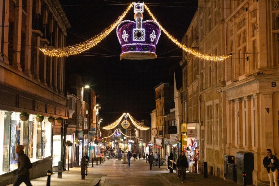 Christmas lights in Windsor, UK