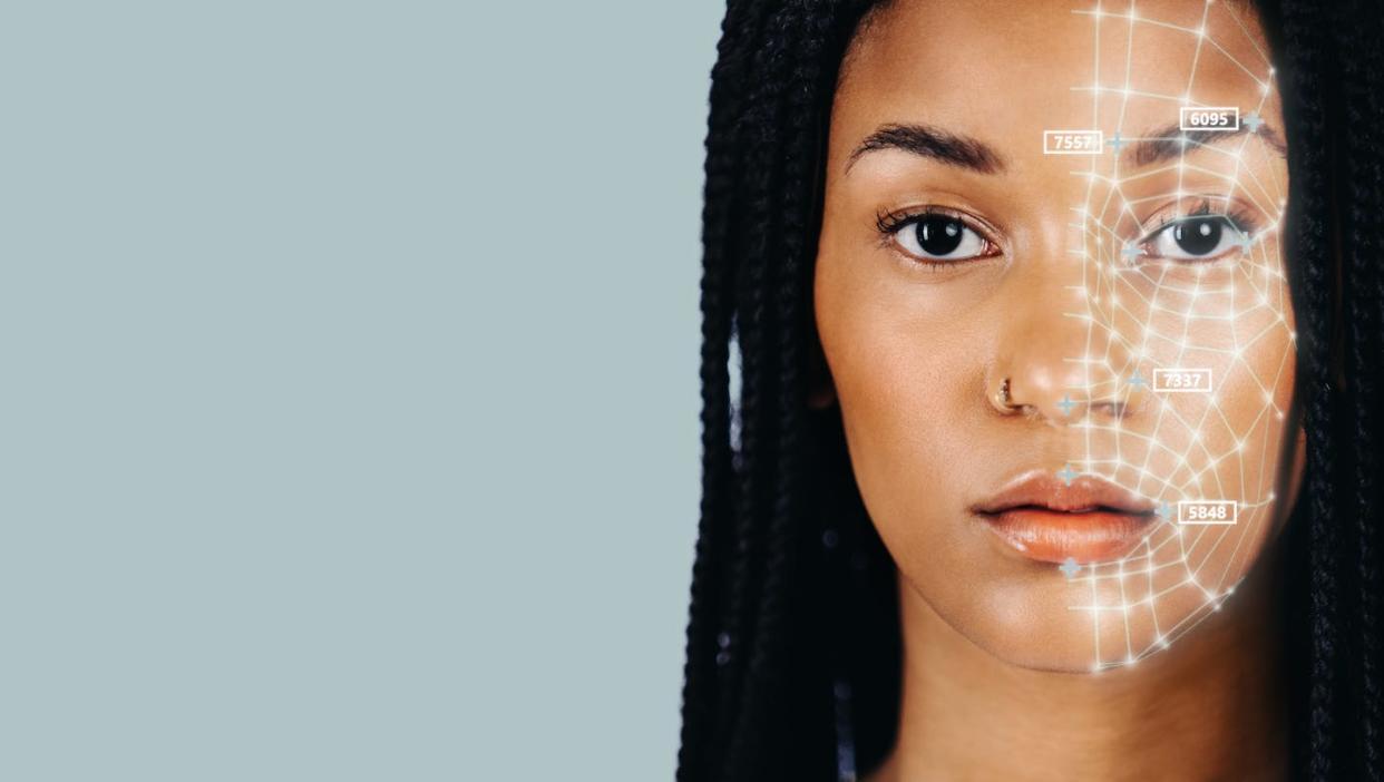 Facial recognition software misidentifies Black women more than other people. <a href="https://www.gettyimages.com/detail/photo/biometric-authentication-using-facial-recognition-royalty-free-image/1462119566" rel="nofollow noopener" target="_blank" data-ylk="slk:JLco - Ana Suanes/iStock via Getty Images;elm:context_link;itc:0;sec:content-canvas" class="link ">JLco - Ana Suanes/iStock via Getty Images</a>