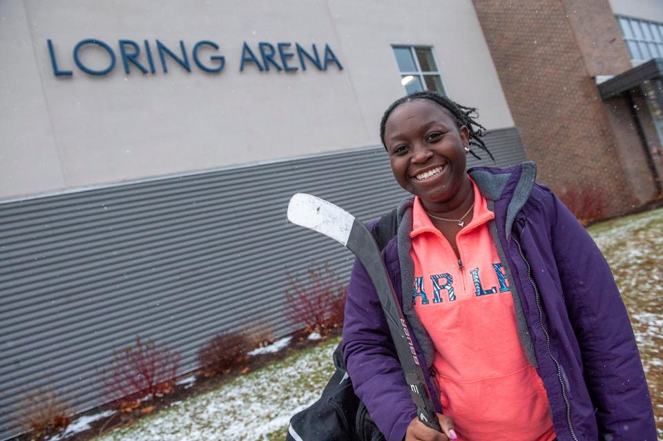 After growing up in Haiti, Rose Boulay decided to take up ice hockey when she moved to Framingham in 2021. She graduated in May from Framingham High School.