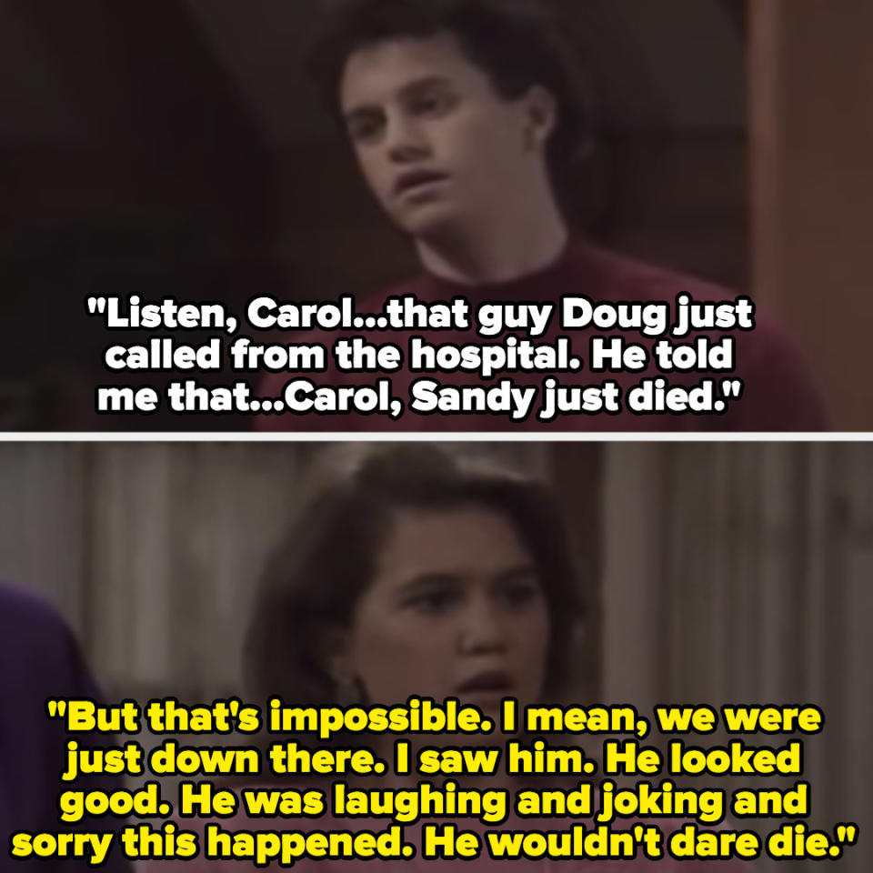 Carol finds out Sandy died, she says that's "impossible"