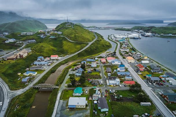 PHOTO: An aerial view of Unalaska, Aleutian Islands. (Getty Images)