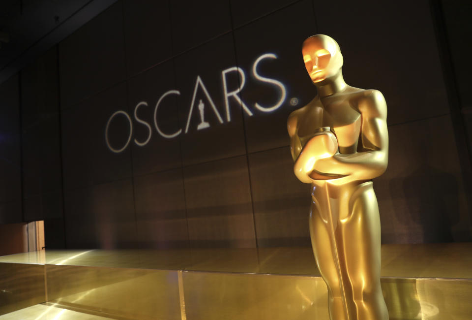 General view of Oscar statue at the 94th Academy Awards (Associated Press)