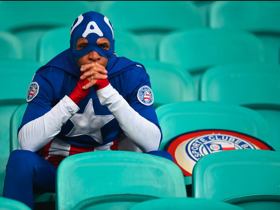 captain america sad worried nervous stadium fan