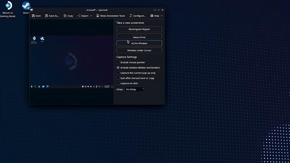 How to take a screenshot on Steam Deck in Desktop mode