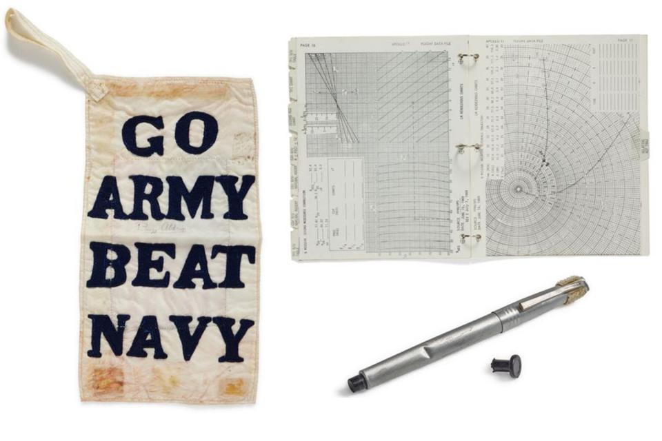 Go Army Beat Navy Flag, Apollo 11 LM Rendezvous Charts and Pen and Switch