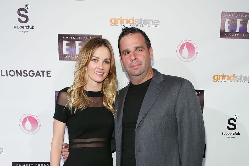 LOS ANGELES, CA - JANUARY 15: Actress Ambyr Childers and producer Randall Emmett attend "Vice" Los Angeles Premiere after party on January 15, 2015 in Los Angeles, California. (Photo by Mireya Acierto/WireImage)