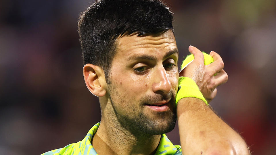 Novak Djokovic has withdrawn from Indian Wells after being denied a vaccine waiver to enter the United States. (Photo by Francois Nel/Getty Images)