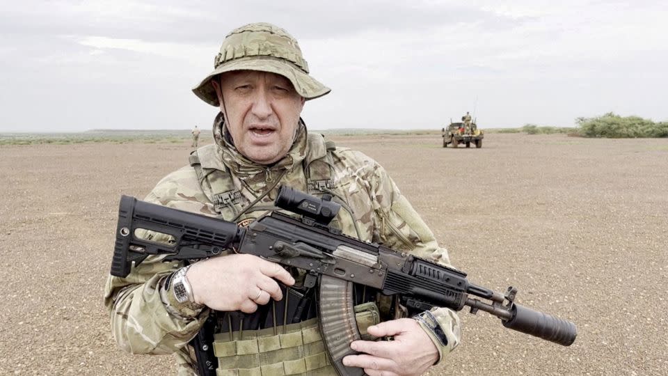 The late Yevgeny Prigozhin shared a video on August 21, days before his death, suggesting he was with Wagner mercenaries in Africa. - PMC Wagner/Telegram/Reuters