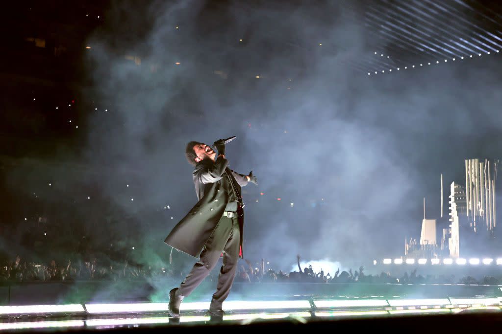 The Weeknd performs at the "After Hours Til Dawn" Tour at Met Life Stadium on July 16, 2022 in East Rutherford, New Jersey.