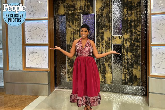 <p>ABC/Jeff Neira</p> Tamron Hall on the set of her nationally syndicated daytime talk show