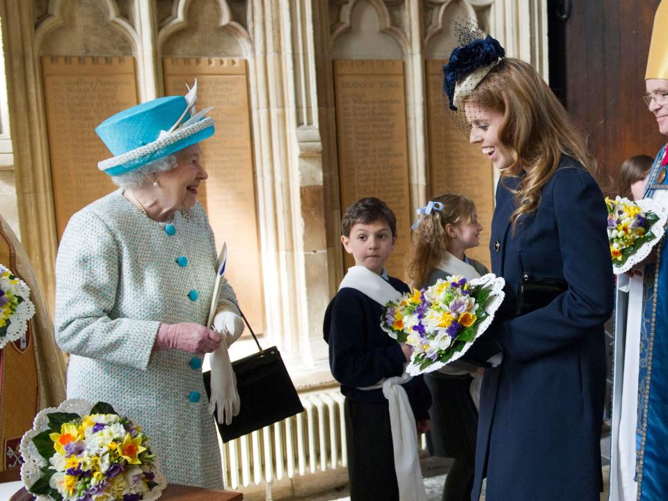 Princess Beatrice with Queen Elizabeth.