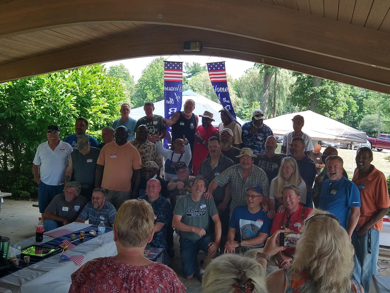 Members of the 762nd Transportation Co. who served in the Gulf War gather for a reunion Sunday in North Canton.