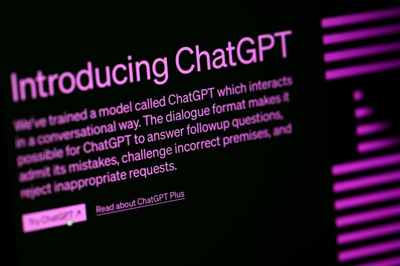 A general view of The ChatGPT website