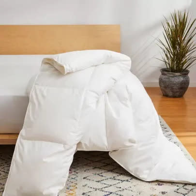 A dreamy down-alternative comforter that works year-round