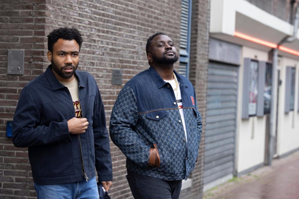 Donald Glover as Earn Marks, Brian Tyree Henry as Alfred "Paper Boi" Miles in "Atlanta."