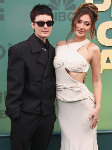 <p>Tommaso Boddi/WireImage</p> Jesse Sullivan and Francesca Farago attend the 2024 People's Choice Awards on February 18, 2024 in Santa Monica, California.