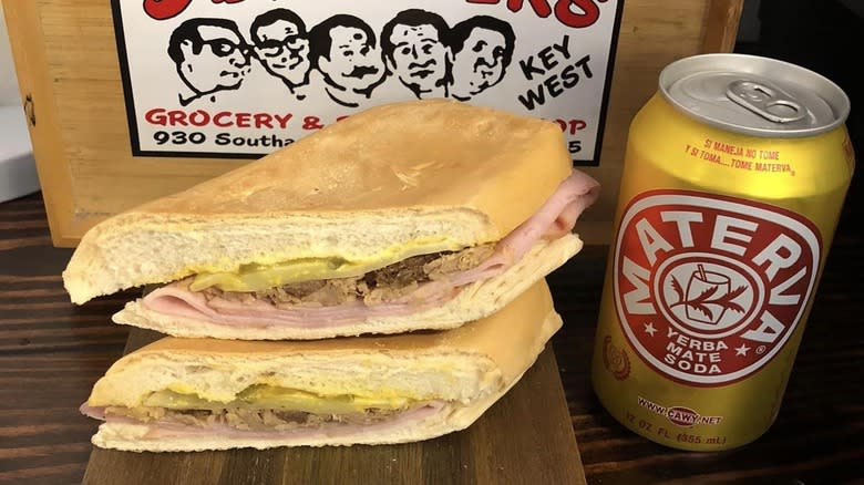 Cuban sandwich with soda