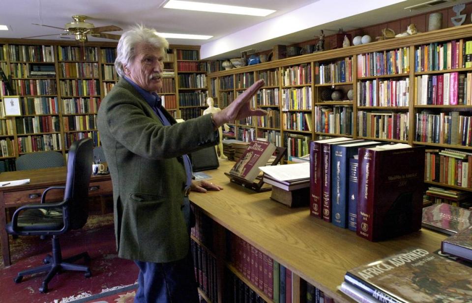 Schuyler Jones at his home library in Wichita.