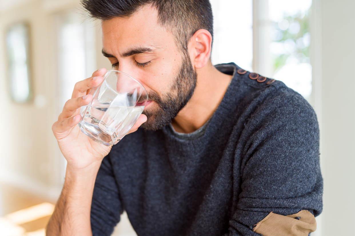 Man drinking water